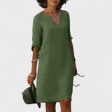 "Lana - Obleka z V-izrezom" could be rewritten as "Lana - V-Neck Dress".