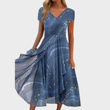 Lucija™ – Elegantna midi obleka z V-izrezom" can be rewritten as:
"Lucija™ – Šik midi obleka z V-izrezom