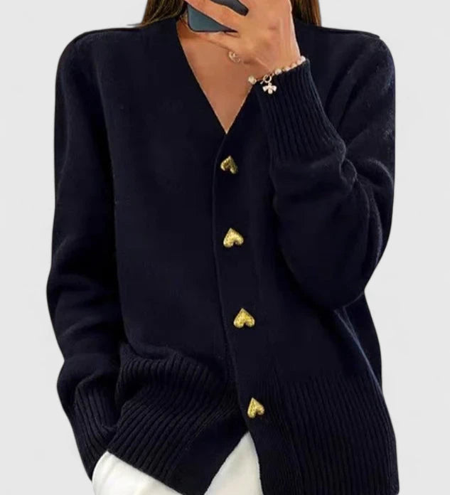 Elegantna – Pletena jakna z gumbi