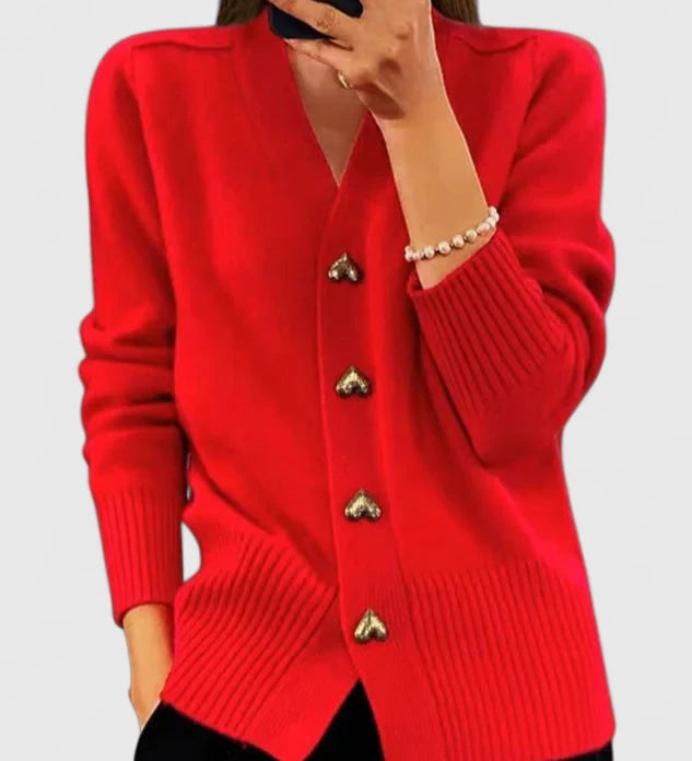 Elegantna – Pletena jakna z gumbi