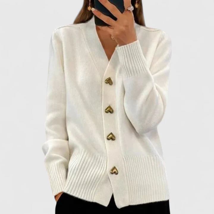 Elegantna – Pletena jakna z gumbi