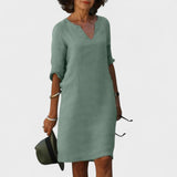 "Lana - Obleka z V-izrezom" could be rewritten as "Lana - V-Neck Dress".