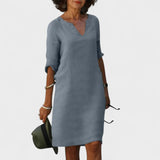 "Lana - Obleka z V-izrezom" could be rewritten as "Lana - V-Neck Dress".